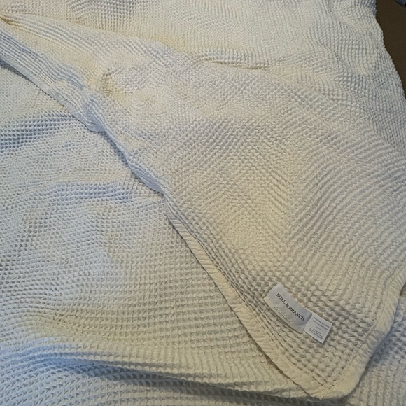 Boll & Branch Cream Waffle Blanket - King - Picture 3 of 6
